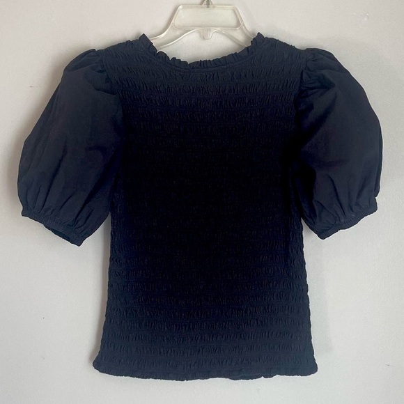 Design History black smocked blouse with statement puff sleeves. - Picture 2 of 7